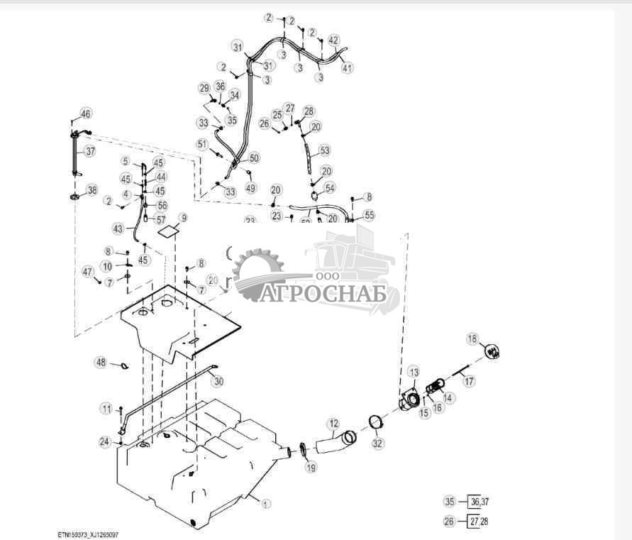 Fuel Tank with Water Separator and Standard Fuel Filter Lines (Engine 6068DW502-DZ114142) 